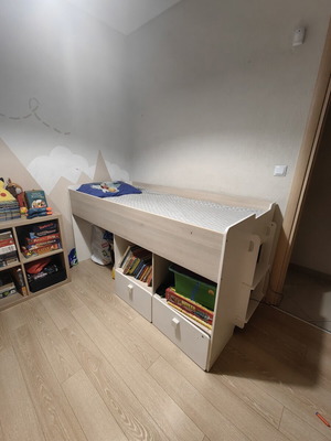 Loft bed with 2 drawers used, 90x2.00 m without mattress