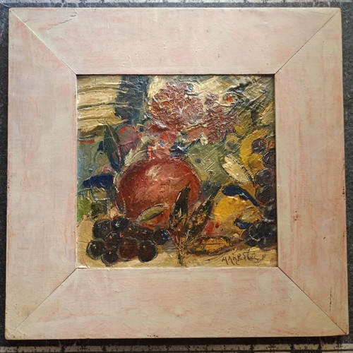 Oil painting by A. Lavdas like new, signed still life