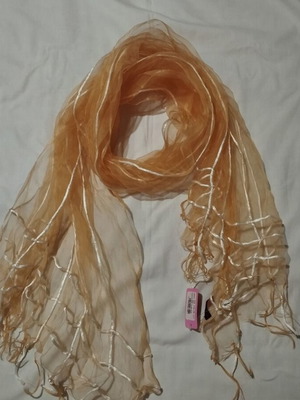 Alexi Andriotti yellow scarf and shawl new with white details
