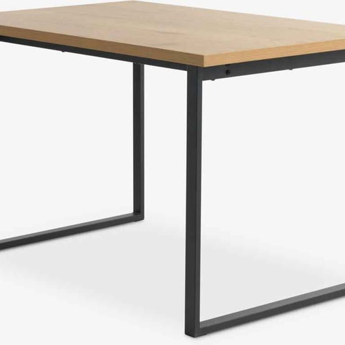 Kitchen table 80x120 cm like new, oak color with black metal legs
