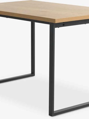 Kitchen table 80x120 cm like new, oak color with black metal legs
