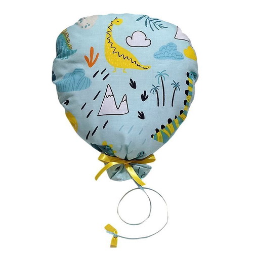 Set of 2 hanging decorative balloons green with dinosaur theme