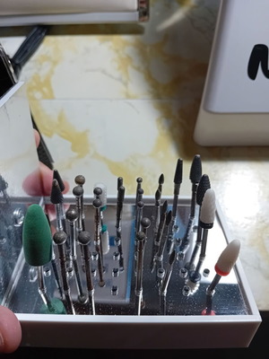 Nail drill bits used, various types