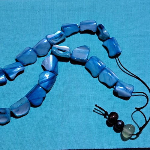 Komboloi mother-of-pearl ciel like new with 22 beads and glass beads