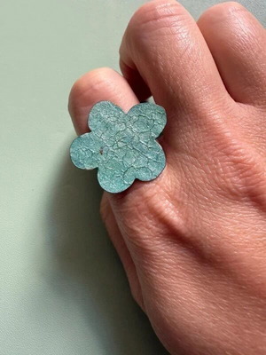 Vintage silver 925 ring used, turquoise flower design