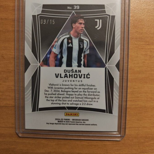 Obsidian Dusan Vlahovic Electric Etch Blue Flood #39 9/15 SP Rare Card