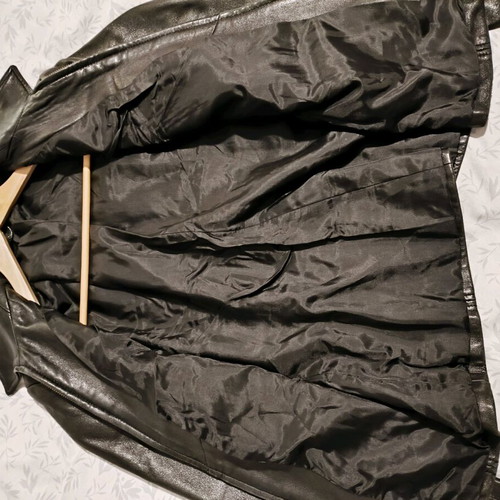 Leather jacket women's refurbished, size M, black