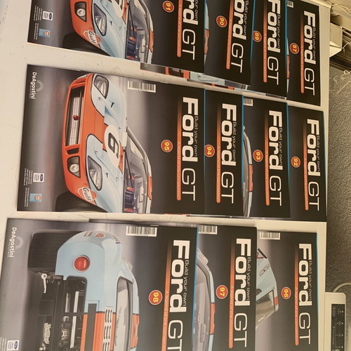 DeAgostini Build Your Own Ford GT 1:8 model magazines, new, pack of 11