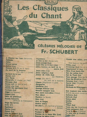 La Truite sheet music four-page used, poor condition