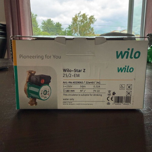 Wilo Star-Z 25/2 Circulator Pump for Hot Water Recirculation 180mm new