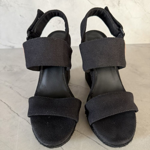Calvin Klein Jeans Black Wedge Sandals Size 38 like new