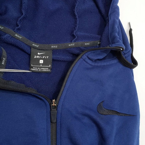 Nike 860465 Dri-Fit Dry Hoodie FZ Fleece men's sweatshirt like new, size L, blue