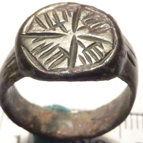 Old Revival Bronze Ring with Cross used