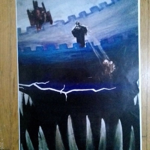 Art print Castle by Paul Debebe, signed, A3 paper
