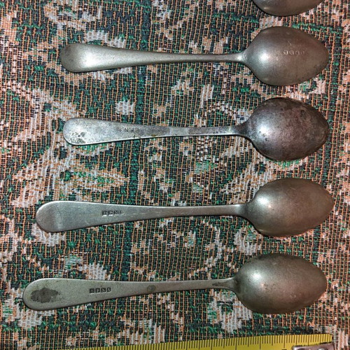 Old spoons used, small with markings