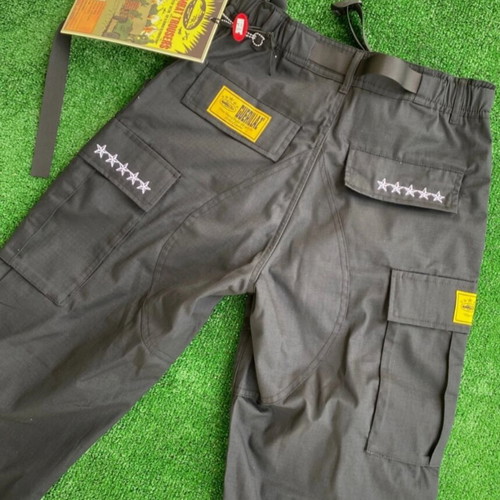 Corteiz 5starz cargo pants, black and white, size M