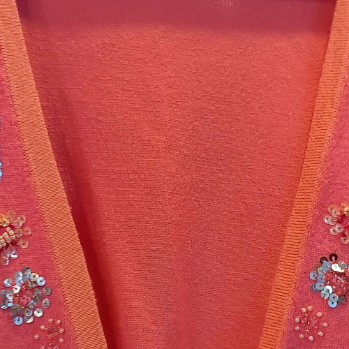 Marks & Spencer cardigan used, red with embroidery, size 20