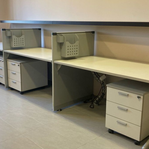Professional desks new, set of three with unused drawer unit