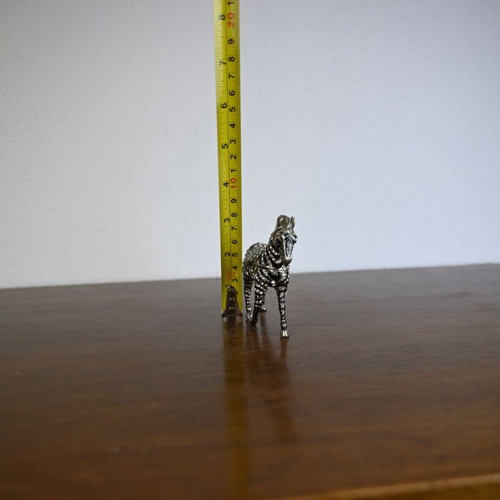 Metal zebra figurine decorative, like new