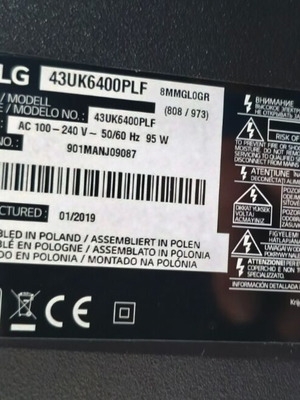 Τηλεόραση LG 43UK6400PLF 43" 4K UHD Smart με σπασμένο πάνελ