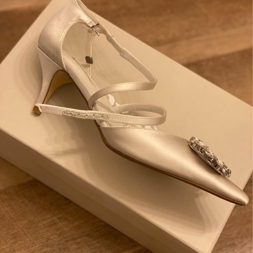 Dune London pumps new, bridal, size 39, satin with rhinestones
