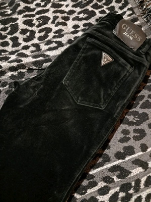 Guess velvet stretch pants used, black, size S