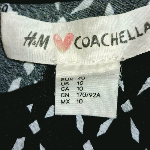 H&M Coachella women's crop top like new, size 40, black and white