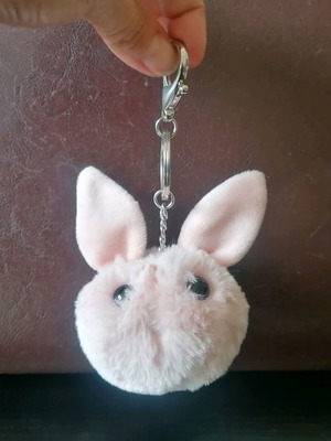 Keychain charm soft plush pink like new