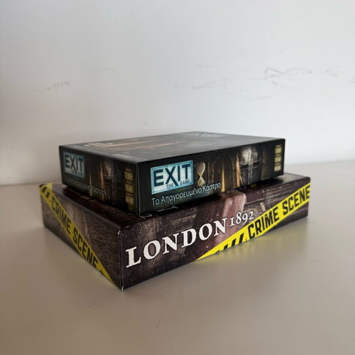 Exit: To Apagorevmeno Kastro and Crime Scene London 1892 board games like new