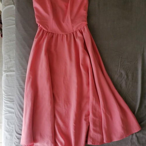 Coral vintage strapless dress like new, size M
