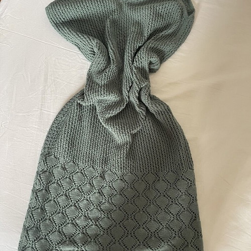 Zara crochet midi dress sage green size M like new