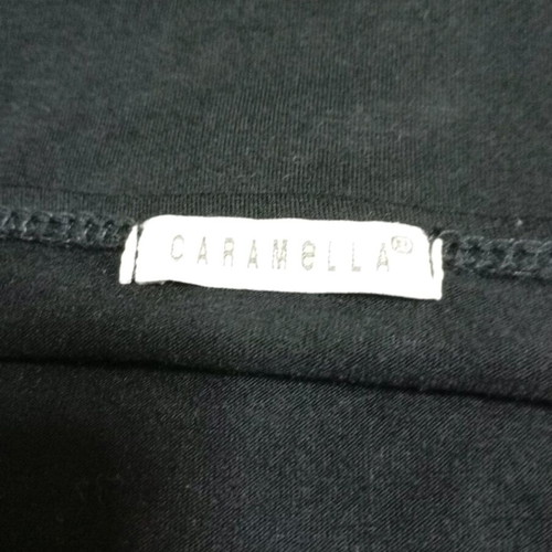 Caramella black elastic halter top with lace and rhinestones like new