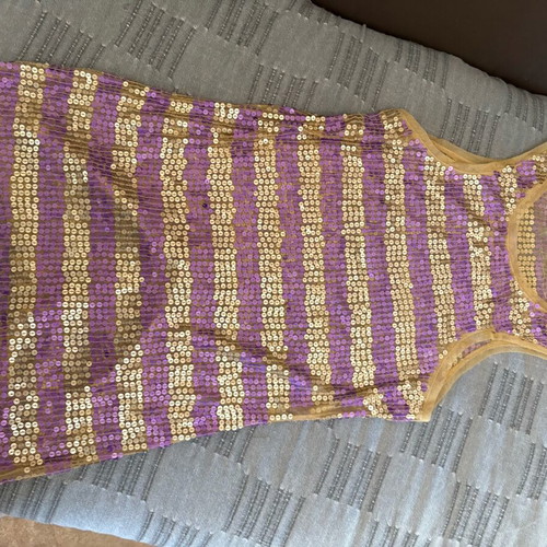 Miss Sixty women's formal sequin top like new beige and purple