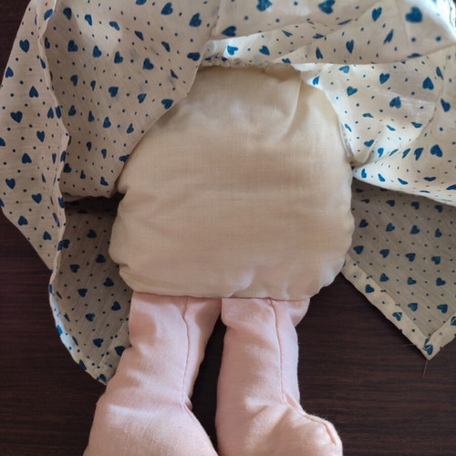 Vintage cloth doll used, 30cm height