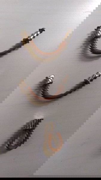 3 πομολακια χρωμε με φυσικό δέρμα design ιταλικά