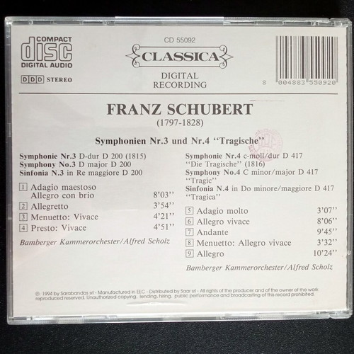 Franz Schubert 2 CDs used, classical music