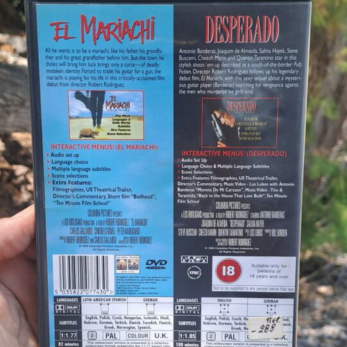 El Mariachi and Desperado DVD used, collectible masterpiece