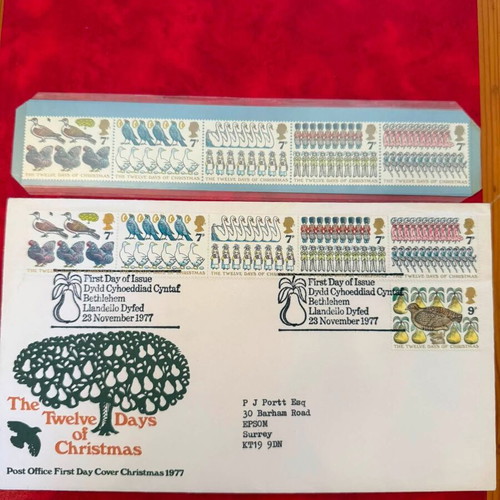 The Twelve Days of Christmas Collectible Stamp Set from Great Britain 1977