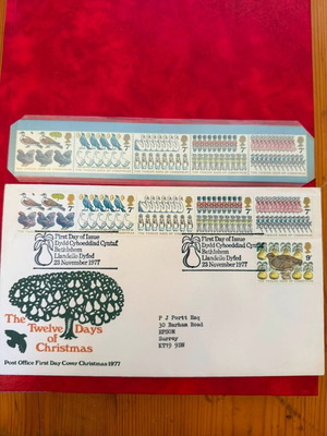 The Twelve Days of Christmas Collectible Stamp Set from Great Britain 1977