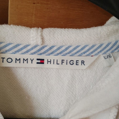 Tommy Hilfiger women's cotton jacket with hood size L like new white