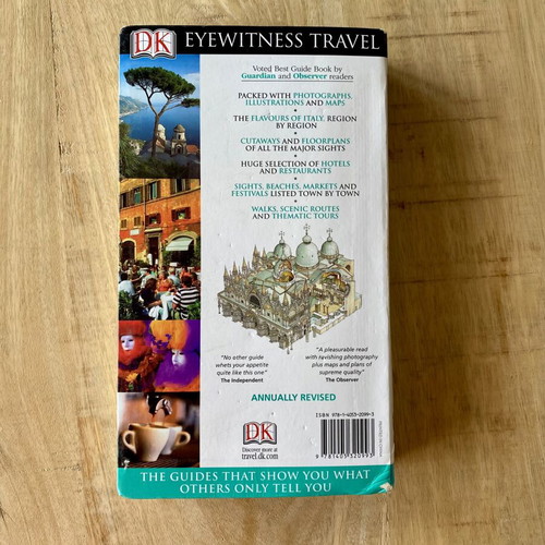 DK Eyewitness Travel Guide Italy paperback used, English edition