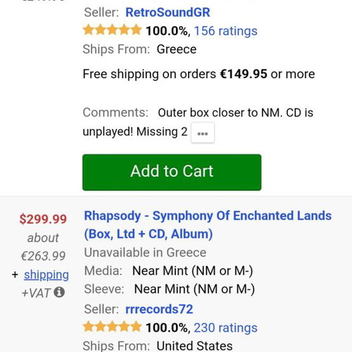 Rhapsody Symphony Of Enchanted Lands Box Set like new, metal