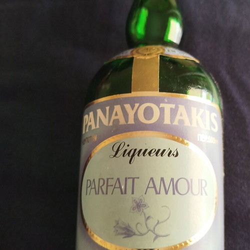 Parfait Amour vintage liqueur bottle used 1981