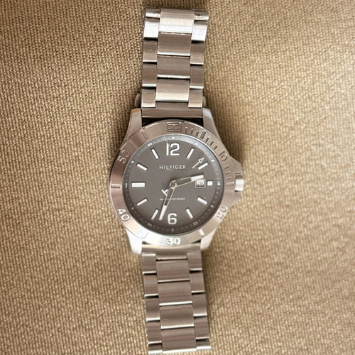 Tommy Hilfiger wristwatch with grey and silver case and bracelet
