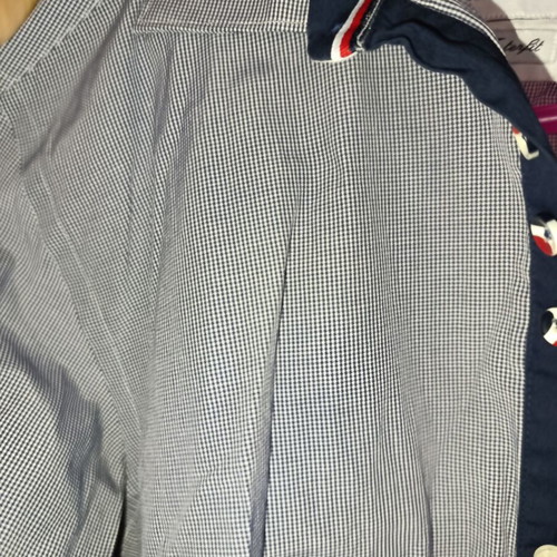Napoleone slim fit medium shirt like new, white and blue