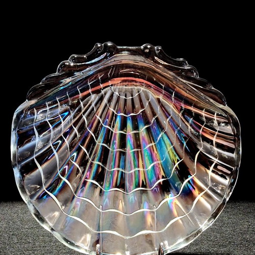 Vintage Japanese Seashell Plates Set Hasegawa Glass Venus luster effect
