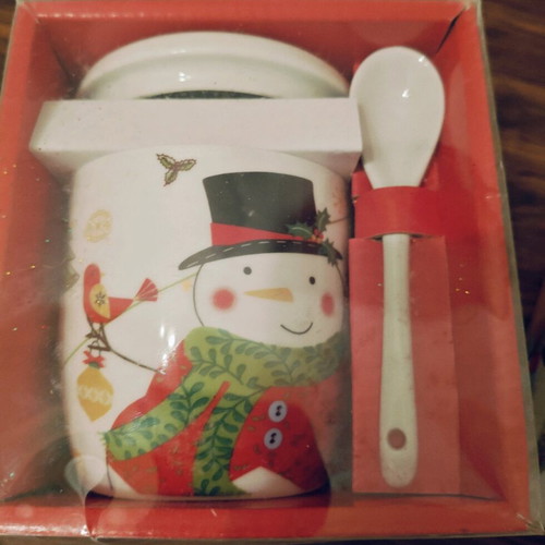 Christmas mugs snowman and reindeer new, set of 2 pieces