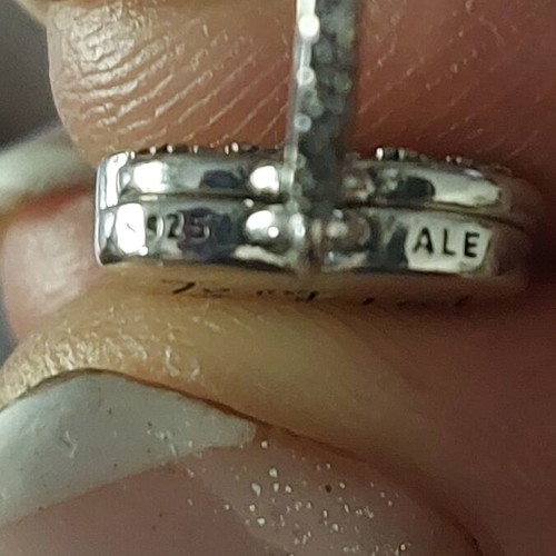 Pandora charm with two hearts, new, pink and silver