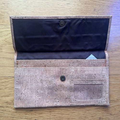 Natural cork clutch and document holder from Portugal