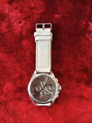 Oozoo Steel Oversized Chronograph 50 mm with Leather Strap used